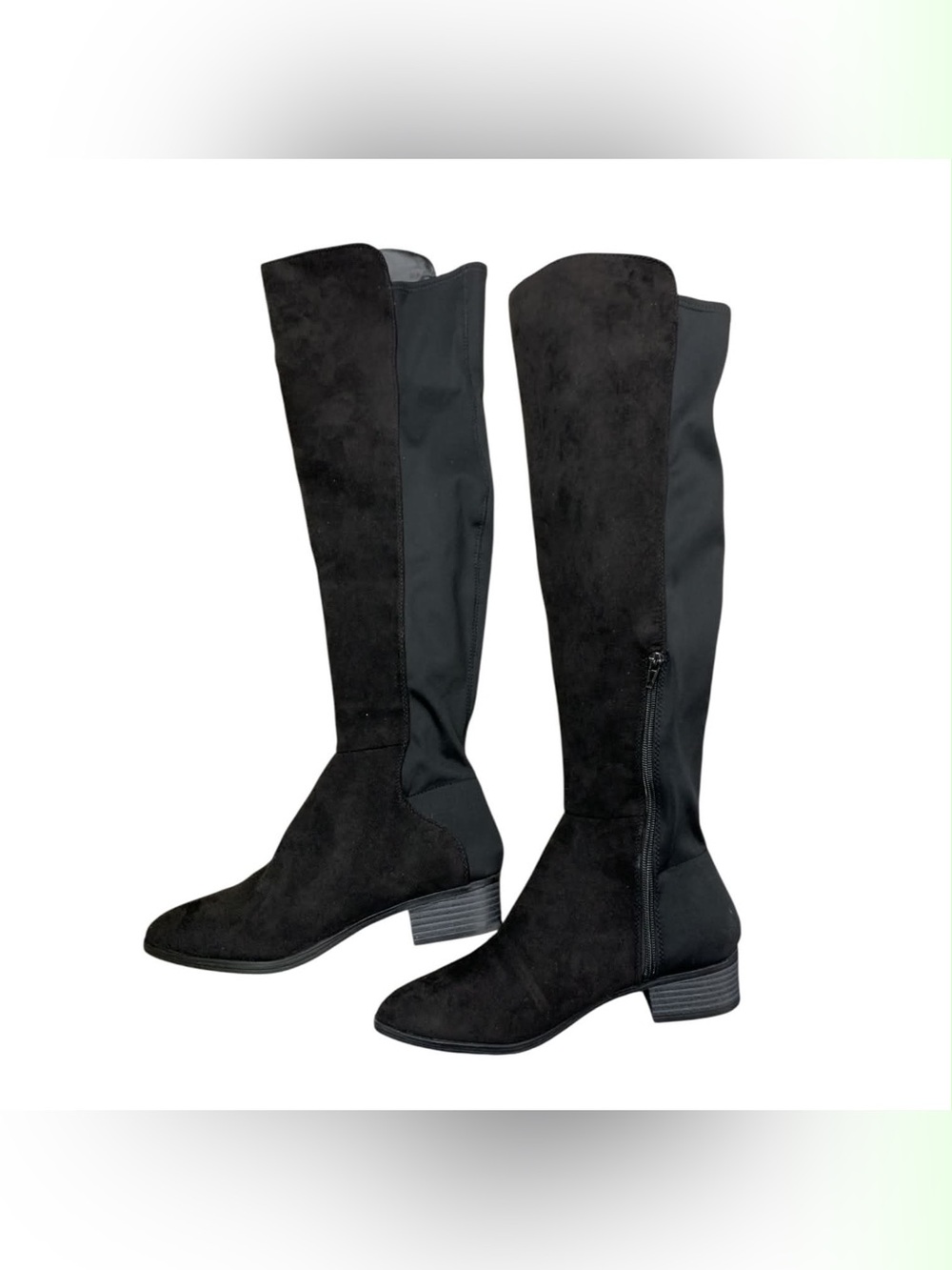 Fergalicious Tall Black Over-the-Knee Stretch Suede Boots S9.5